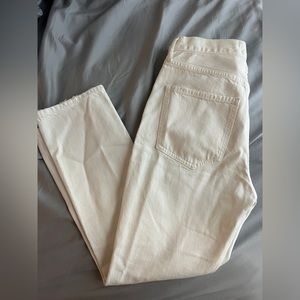 Agolde Riley crop white distressed jeans